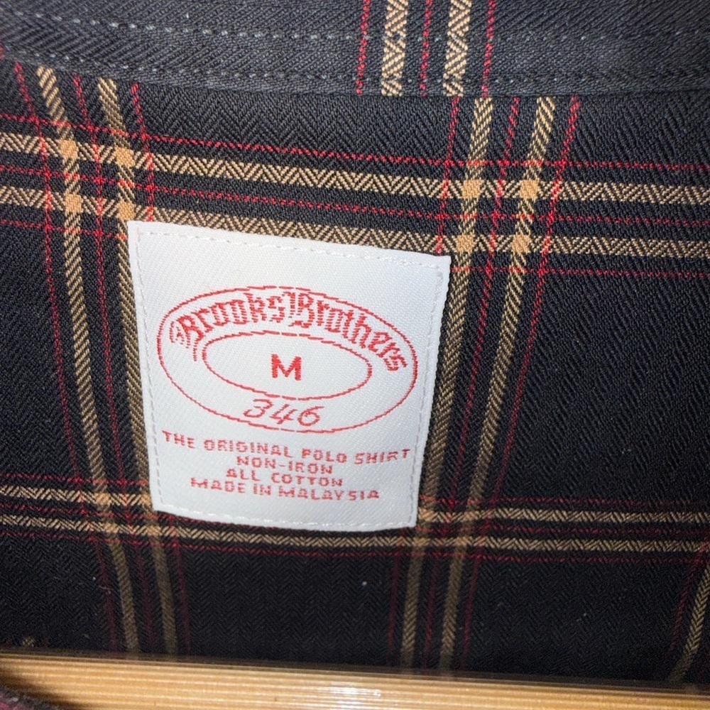 EUC Brooks Brothers Black and Orange Checkered Shirt - Picture 2 of 3